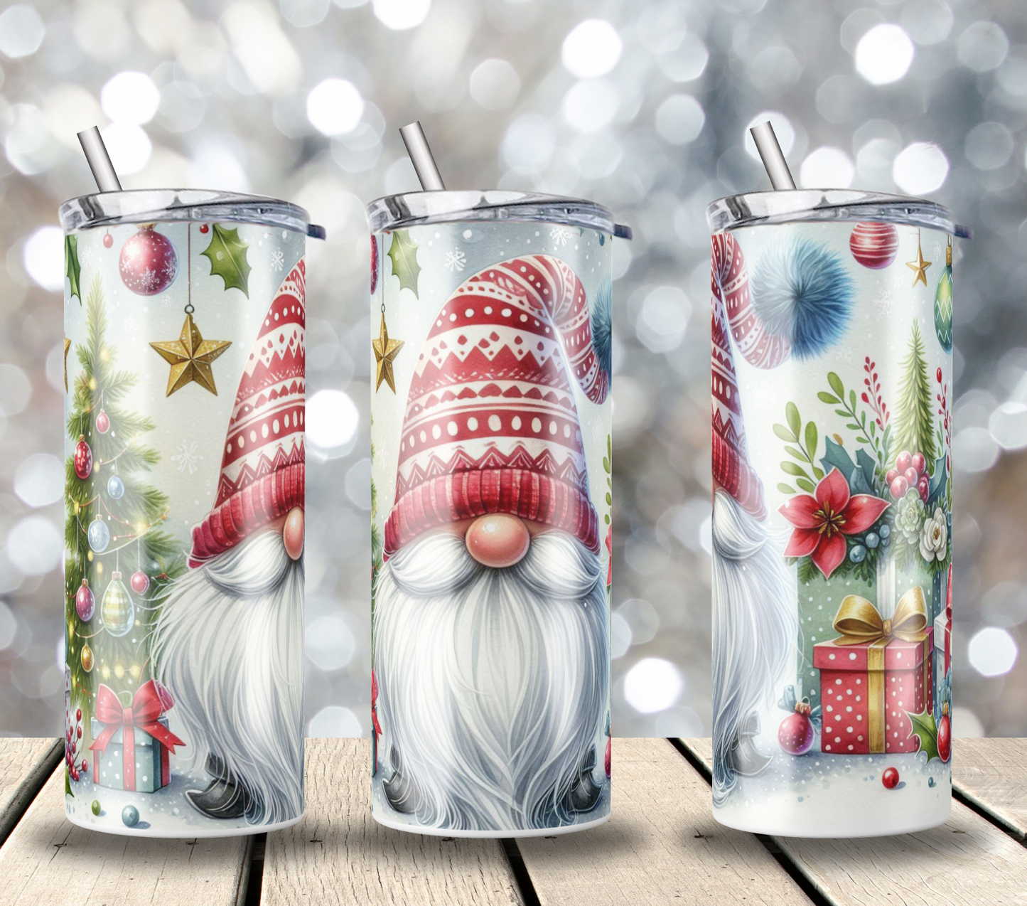 Tumbler 20oz Skinny - Christmas Gnome 1