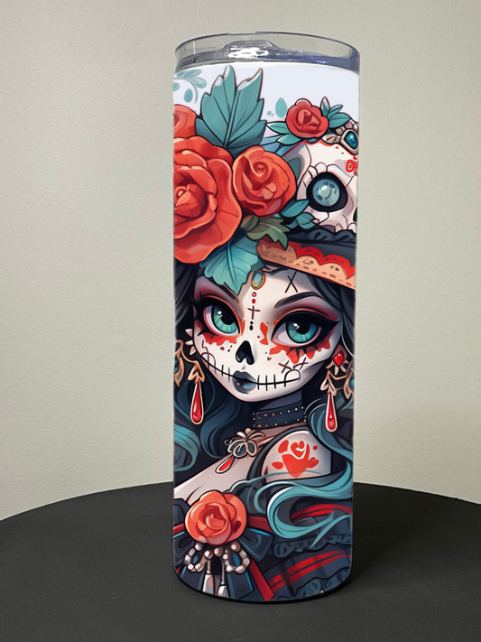 Tumbler 20oz Skinny - TIm Burton Catrina