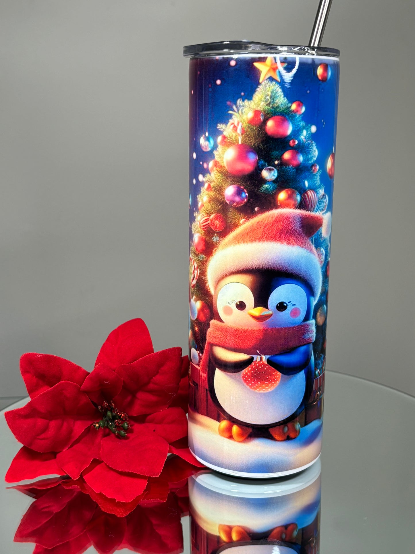 Tumbler 20oz Skinny - Christmas Penguin