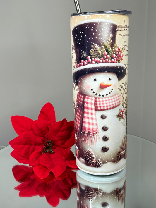 Tumbler 20oz Skinny - Christmas Snowman 2