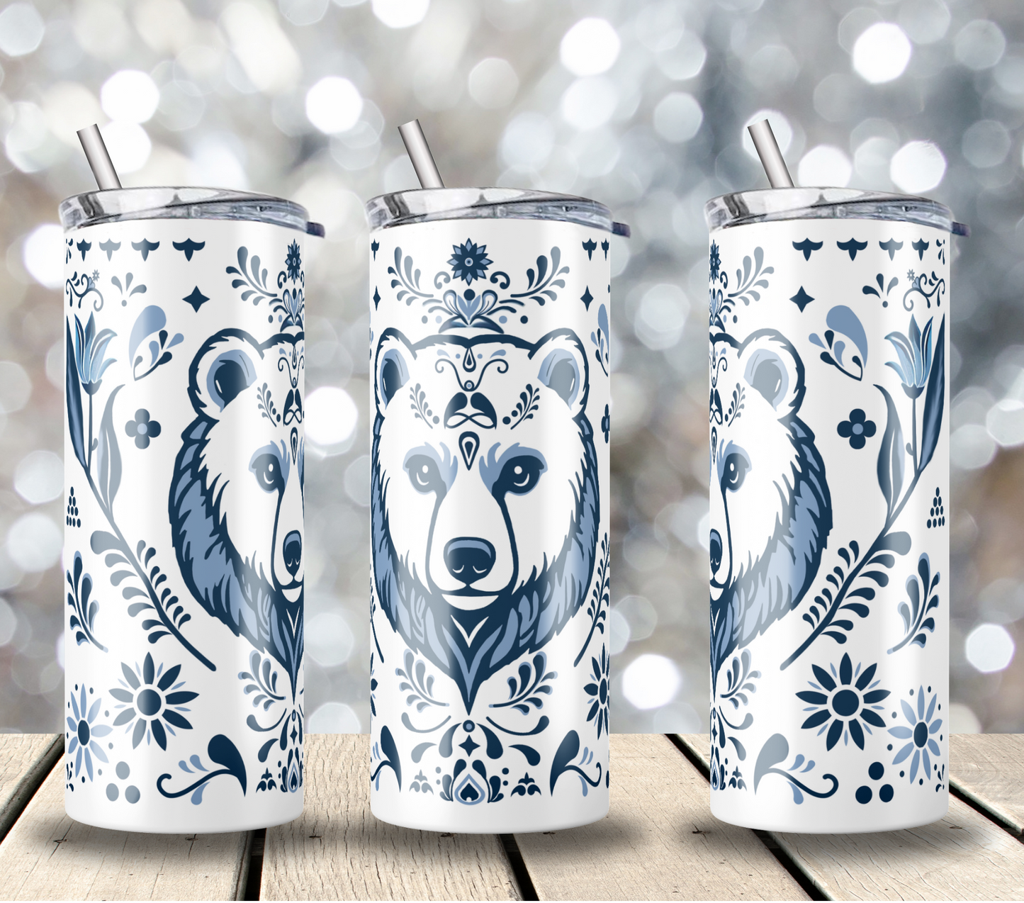 Tumbler 20oz Skinny - Talavera Bear