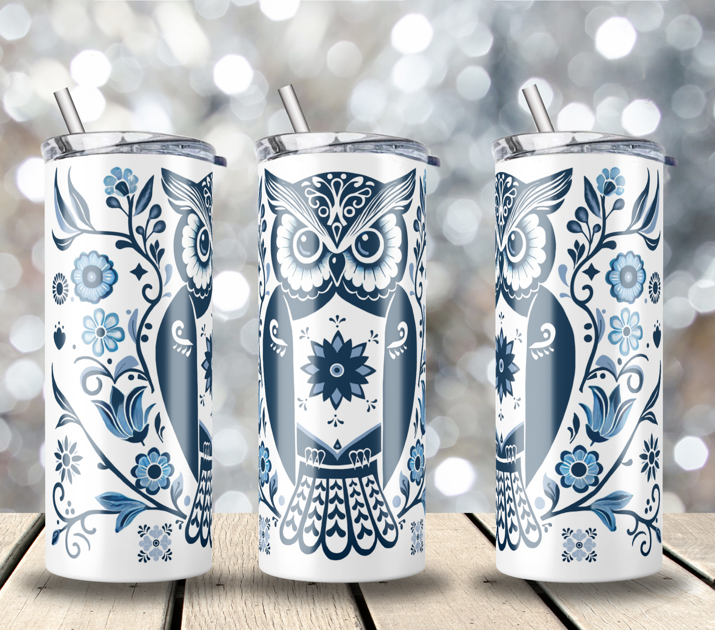 Tumbler 20oz Skinny - Talavera Owl